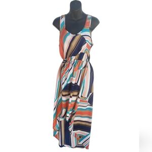 Xhilaration multi colored high low sleevless summer dress size S